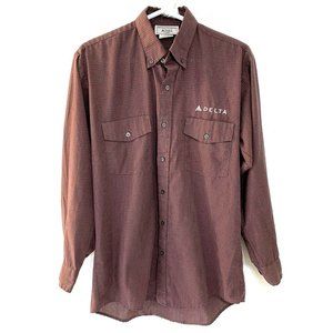 VTG Delta Air Lines Long Sleeve Button Down Work